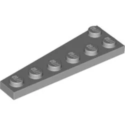 78444c86 - LEGO világosszürke lap 6 x 2 méretű, lecsapott, jobbos