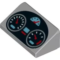 85984pb289c86 - LEGO világosszürke 30° lejtő 1 x 2 x 2/3 méretű, sebességmérő mintával