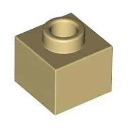 86996c2 - LEGO fehér világos krémszínű (tan) 1 x 1 x 2/3 méretű nyitott bütyökkel