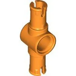 87082c4 - LEGO narancssárga technic 2 pin csatlakozó hosszában, aljzat középen