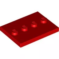 88646c5 - LEGO piros csempe 3 x 4 méretű, 4 bütyökkel a közepén