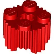 92947c5 - LEGO piros kocka 2 x 2 méretű, kerek, csíkozott