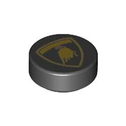 98138pb169c11 - LEGO fekete csempe 1 x 1 méretű, Lamborghini Logó mintával