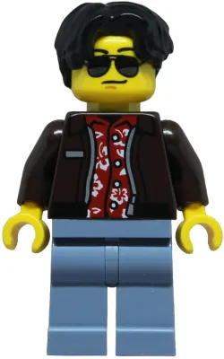 cty1852 - LEGO minifigura sportautó sofőr, napszemüvegben