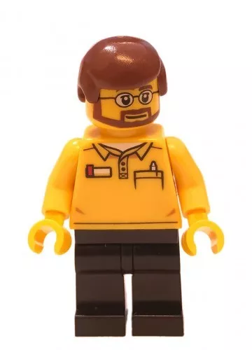 cty578 - LEGO CITY Square LEGO Store eladó minifigura, szakállas