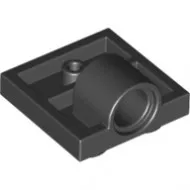 10247c11 - LEGO fekete lap pin csatlakozóval, 2 x 2 méretű