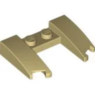 11291c2 - LEGO világos krémszínű (tan) íves lejtő 3 x 4 x 2/3 méretű, kivágással