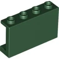 14718c80 - LEGO sötétzöld fal elem 1 x 4 x 2 méretű, oldalsó éllel, üreges bütykökkel