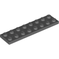 3034c85 - LEGO sötétszürke lap 2 x 8 méretű