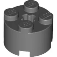 3941c85 - LEGO sötét szürke kocka 2 x 2 méretű, kerek
