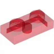 3023c17 - LEGO átlátszó piros lap 1 x 2 méretű