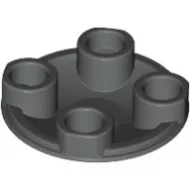 2654c85 - LEGO sötétszürke lap 2 x 2 méretű, kerek
