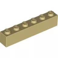 3009c2 - LEGO világos krémszínű (tan) kocka 1 x 6 méretű