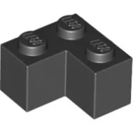 2357c11 - LEGO fekete kocka 2 x 2 méretű, sarok