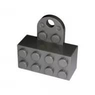 74188c85 - LEGO sötétszürke mágnes 2 x 4 kocka lyukas füllel