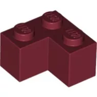 2357c59 - LEGO sötétpiros kocka 2 x 2 méretű, sarok