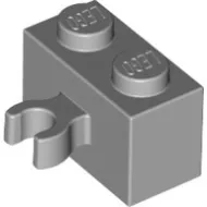 30237bc86 - LEGO világosszürke kocka 1 x 2 méretű függőleges klipsszel (O)