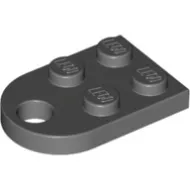 3176c85 - LEGO sötétszürke lap 3 x 2 méretű, lekerekített, lyukkal