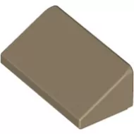 85984c69 - LEGO sötét krémszínű 30° lejtő 1 x 2 x 2/3 méretű