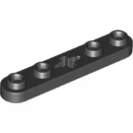 32124c11 - LEGO fekete technic lap 1 x 5 méretű, lekerekített véggel, 4 bütyökkel és középen tengely foglalattal
