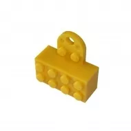 74188c3 - LEGO sárga mágnes 2 x 4 kocka lyukas füllel
