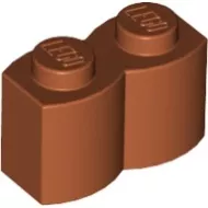 30136c68 - LEGO sötét narancssárga domború oldalú kocka 1 x 2 méretű