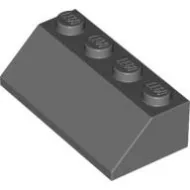 3037c85 - LEGO sötétszürke kocka 45° elem 2 x 4 méretű