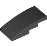 93606c11 - LEGO fekete lejtő 4 x 2 méretű, íves, sima