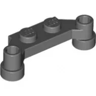 4590c85 - LEGO sötétszürke lap 1 x 4 méretű, eltolt