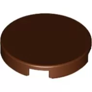 14769c88 - LEGO vörösesbarna csempe 2 x 2 méretű, kerek, alján bütyök foglalattal