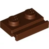 32028c88 - LEGO vörösesbarna lap 1 x 2 méretű, hosszanti sínnel