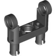 48496c11 - LEGO fekete technic sima kettős pin csatlakozó 2 pinnel