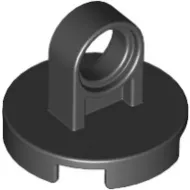 74698c11 - LEGO fekete kerek csempe, 2 x 2 méretű vastag emelő gyűrűvel