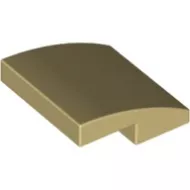 15068c2 - LEGO világos krémszínű (tan) lejtő 2 x 2 méretű, íves, sima