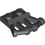 92692c11 - LEGO fekete lap 1 x 2 méretű két íves fogantyúval