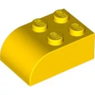 6215c3 - LEGO sárga kocka 2 x 3 méretű íves tetővel