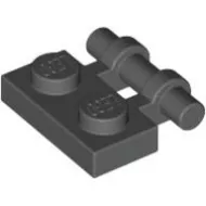 2540c85 - LEGO sötétszürke lap 1 x 2 méretű fogantyúval a végén