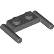 3839bc85 - LEGO sötétszürke lap 1 x 2 méretű, két fogantyúval