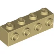 30414c2 - LEGO világos krémszínű (tan) kocka 1 x 4 méretű oldalán 4 bütyökkel