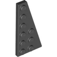 54383c11 - LEGO fekete lecsapott lap 6 x 3 méretű, jobbos
