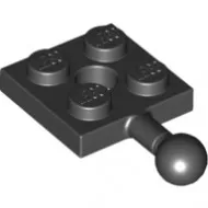 15456c11 - LEGO fekete lap 2 x 2 méretű, lyukkal, vonóhorog golyóval
