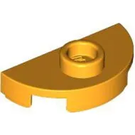 1745c110 - LEGO élénk világos narancssárga lap 1 x 2 méretű, félkör, lekerekített, 1 bütyökkel