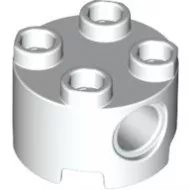 17485c1 - LEGO fehér kocka 2 x 2 méretű, kerek, pin aljzatokkal