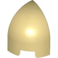 1871c2 - LEGO világos krémszínű (tan) kocka 1 x 1 x 1 1/3 méretű sima, íves tetővel, sarok