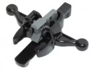 20105c01c11 - LEGO fekete minifigura számszeríj sötétszürke kilövővel