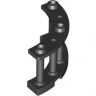 21229c11 - LEGO fekete negyed köríves korlát 4 x 4 x 2 méretű, 3 bütyökkel - 2 db/csomag
