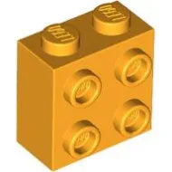 22885c110 - LEGO élénk világos narancssárga kocka 1 x 2 x 1 2/3 méretű oldalán 4 bütyökkel
