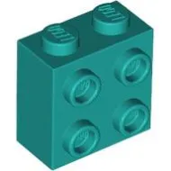 22885c39 - LEGO sötét türkiz kocka 1 x 2 x 1 2/3 méretű oldalán 4 bütyökkel