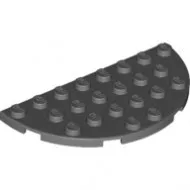 22888c85 - LEGO sötétszürke lap lekerekített sarkokkal, 4 x 8 méretű, félkör