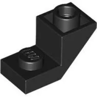 2310c11 - LEGO fekete inverz 45° lejtő 2 x 1 méretű, 2/3 méretű kivágással